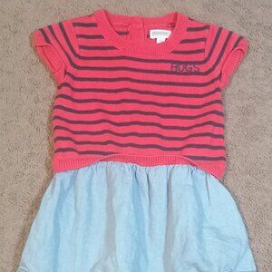 Gymboree/Dress/Girls 18-24M/Red Navy Stripe Chambray Skirt Cute Summer Toddler O